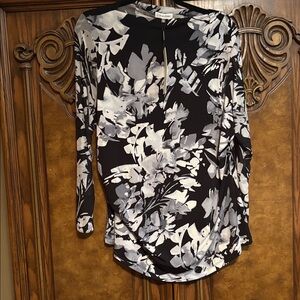 Calvin Klein Black and Gray Blouse